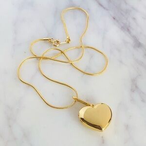 Gold Heart Locket Necklace